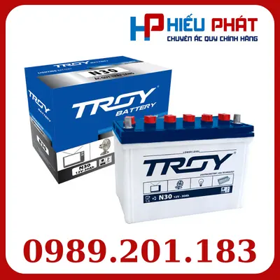 Bình Ắc Quy Troy N30-2 Cọc 12V-30Ah