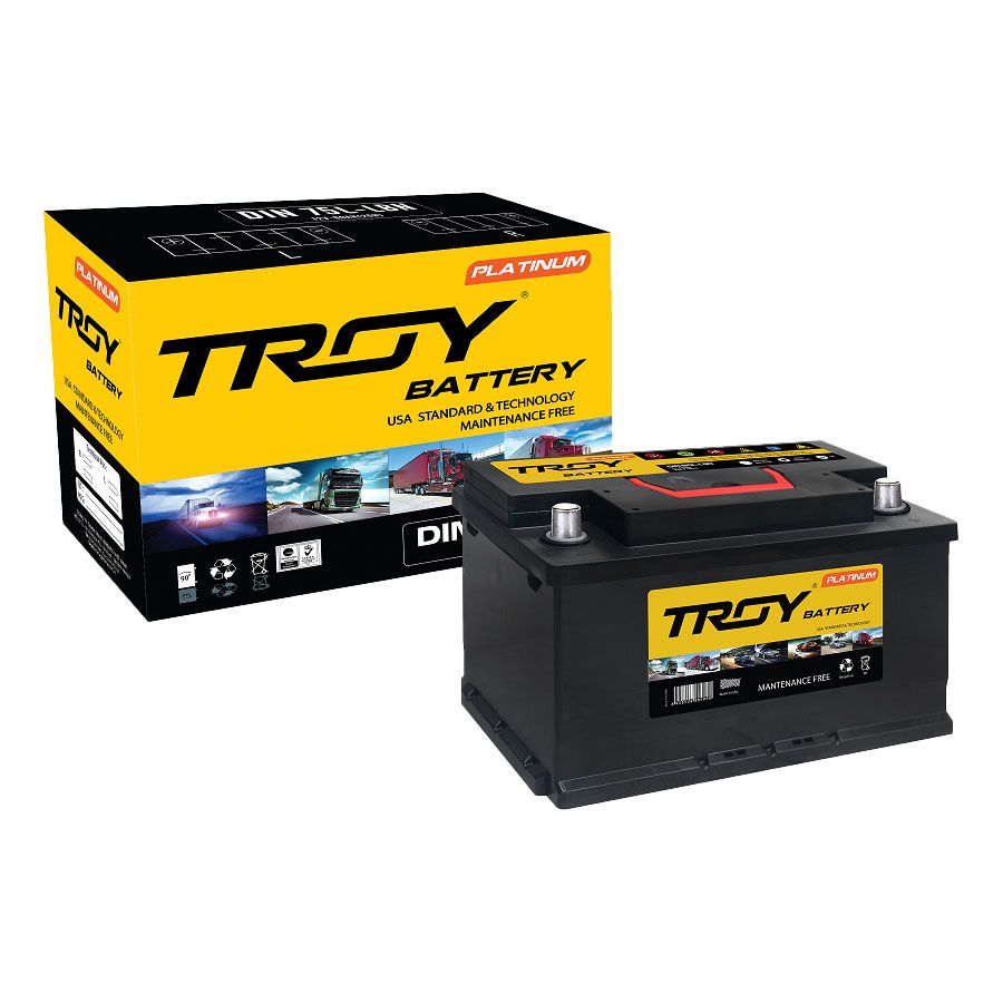 Ắc quy Troy DIN75L-LBN 12V 75AH chính hãng, giá rẻ hơn tại Acquycaocap