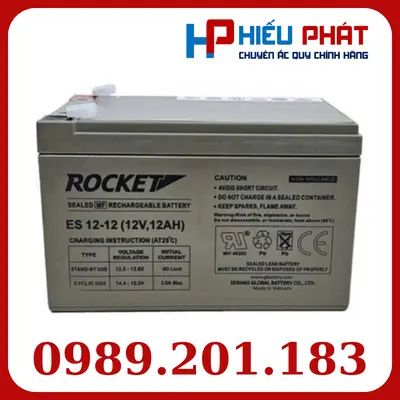 Bình Ắc Quy Rocket ES 12-12 (12V-12Ah)