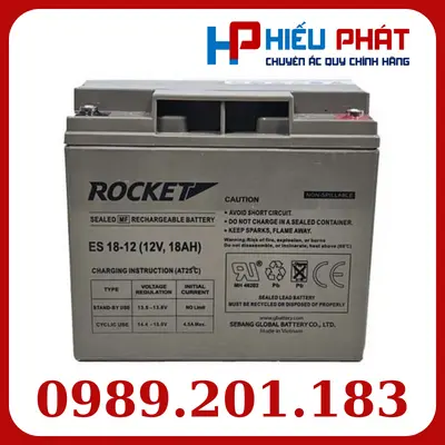 Bình Ắc Quy Rocket ES 18-12 (12V-18Ah)